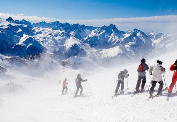 Skifahren in den Alpen
